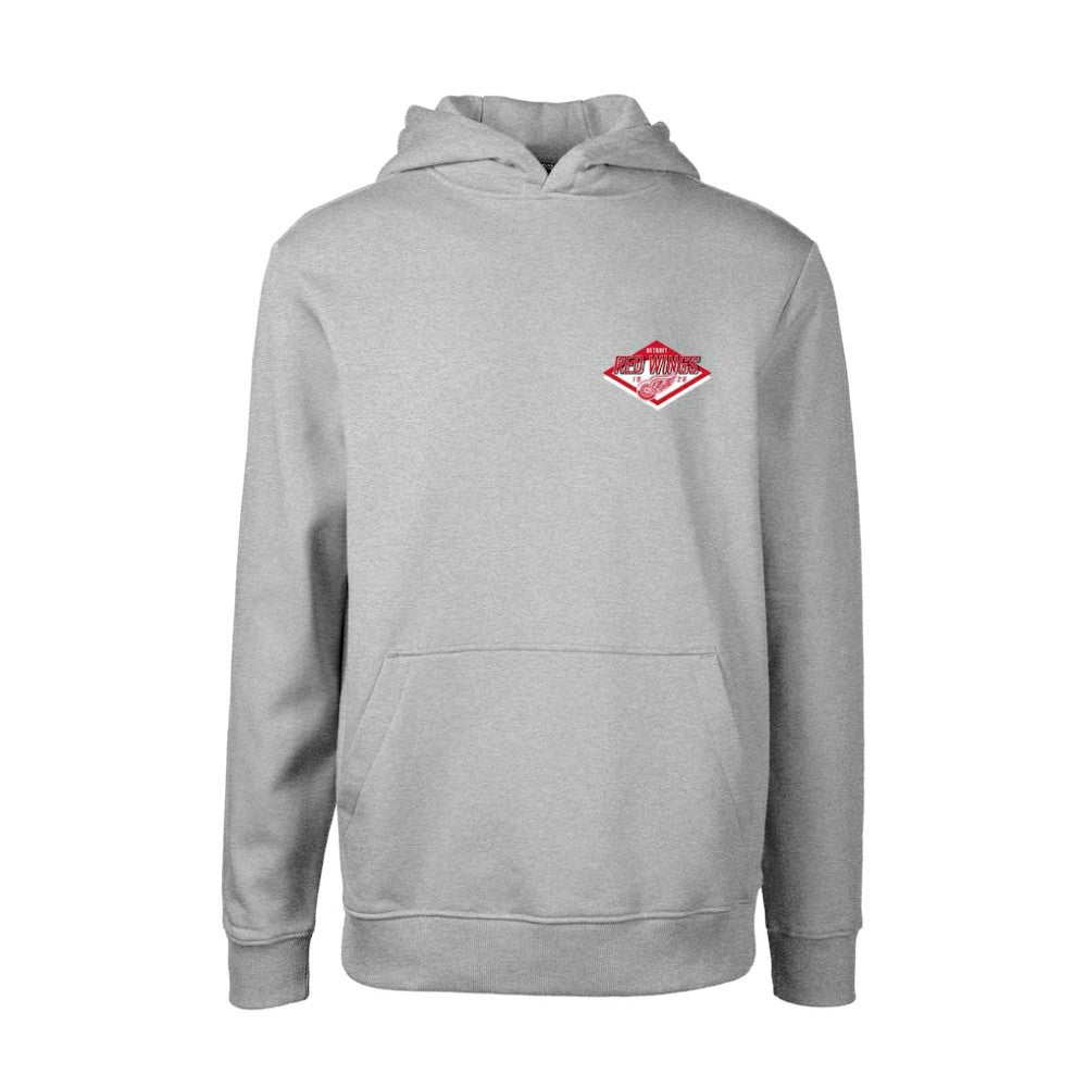 NHL Gray Detroit Red Wings Levelwear Youth Podium Club Patch 2.0 Fleece Pullover Hoodie