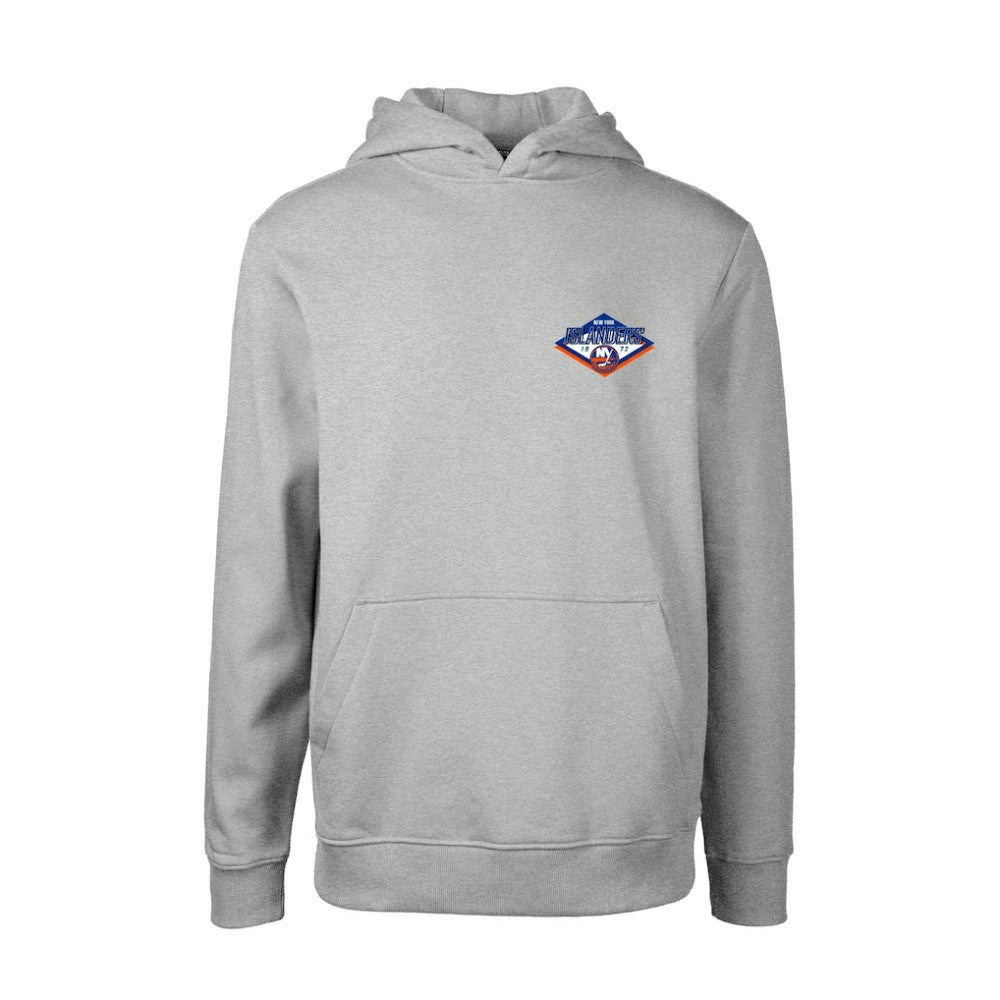 NHL Gray New York Islanders Levelwear Youth Podium Club Patch 2.0 Fleece Pullover Hoodie