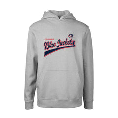NHL Gray Columbus Blue Jackets Levelwear Youth Podium Retro Script Fleece Pullover Hoodie