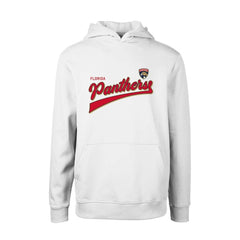 NHL White Florida Panthers Levelwear Youth Podium Retro Script Fleece Pullover Hoodie
