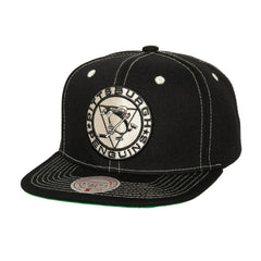 NHL Black Pittsburgh Penguins Mitchell & Ness Energy Contrast Natural Snapback Hat