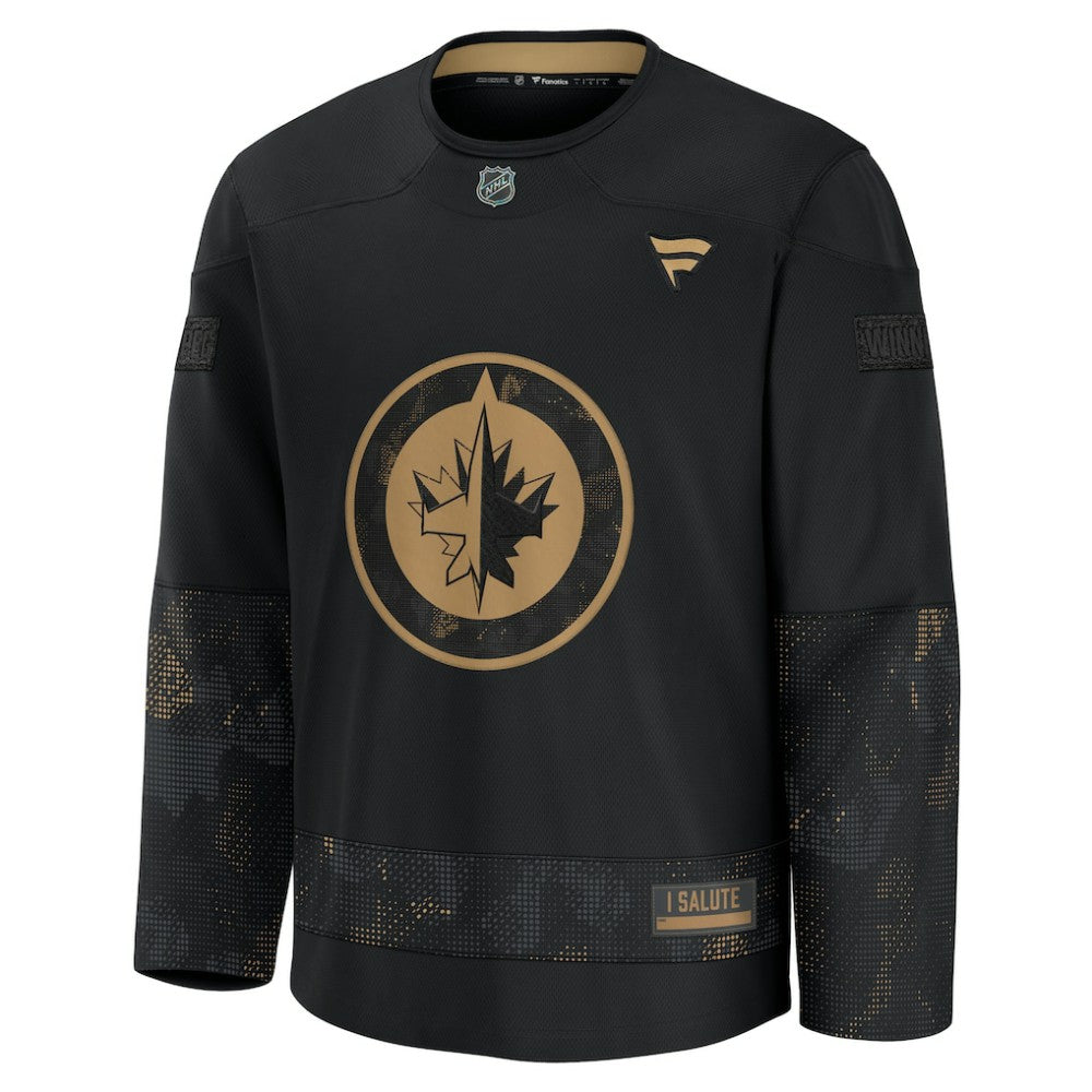 NHL Black Winnipeg Jets Fanatics 2024 Military Appreciation Practice Jersey