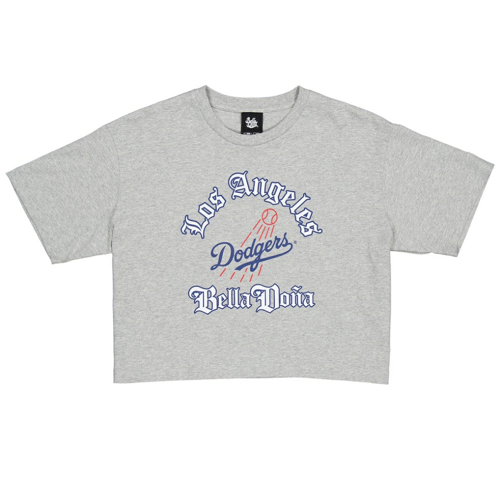 MLB New Era Women's Bella Dona x Los Angeles Dodgers Boxy Crop T-Shirt