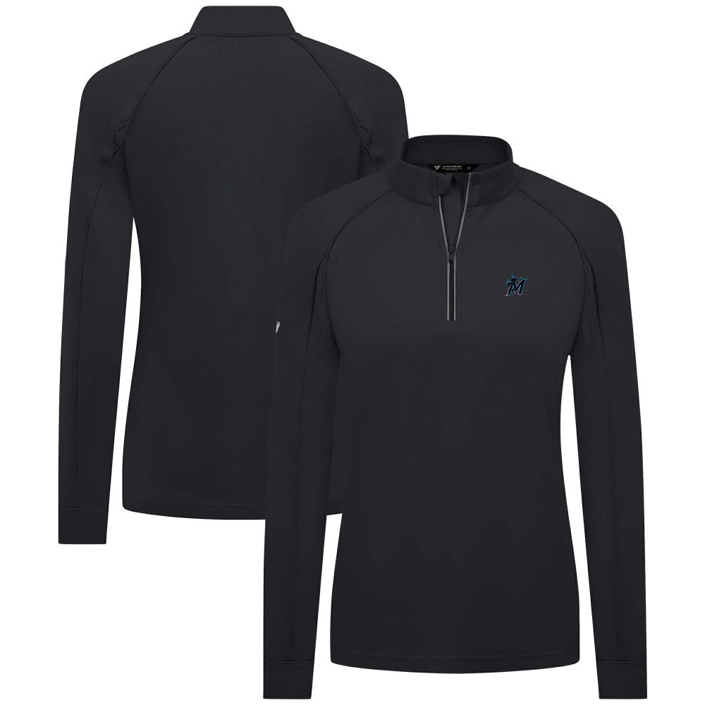 MLB Miami Marlins Levelwear Women's Kinetic Insignia Quarter-Zip Pullover