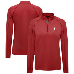 MLB Philadelphia Phillies Levelwear Women's Kinetic Insignia Quarter-Zip Pullover