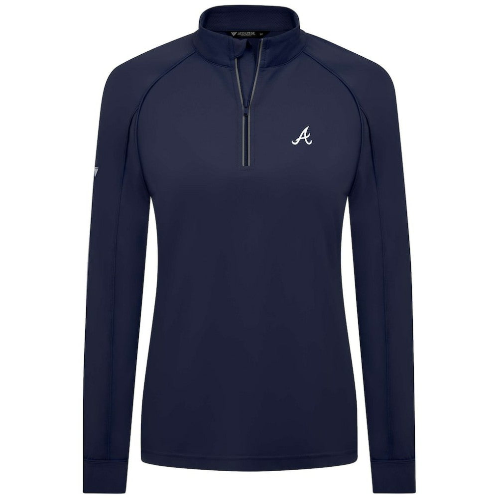 MLB Atlanta Braves Levelwear Women's Kinetic Insignia Quarter-Zip Pullover