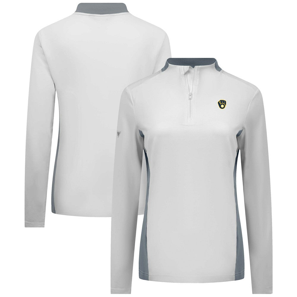 MLB Milwaukee Brewers Levelwear Women's Moxie Insignia Quarter-Zip Pullover