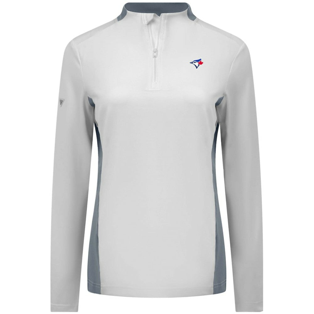 MLB Toronto Blue Jays Levelwear Women's Moxie Insignia Quarter-Zip Pullover