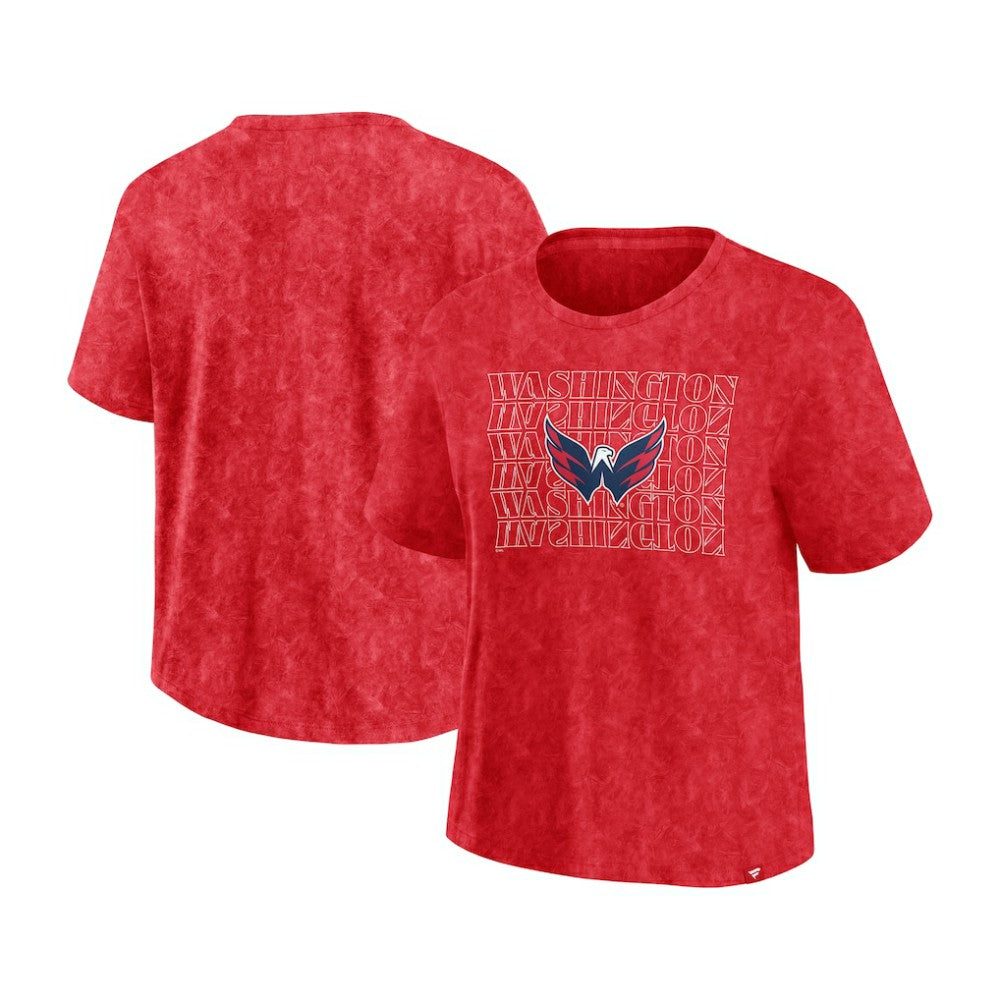 NHL Red Washington Capitals Fanatics Women's Faded Wash T-Shirt