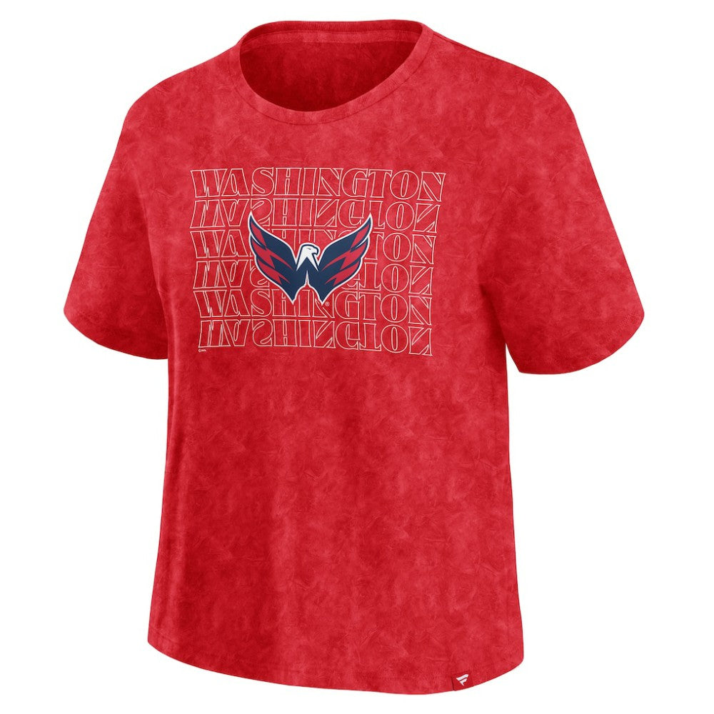 NHL Red Washington Capitals Fanatics Women's Faded Wash T-Shirt