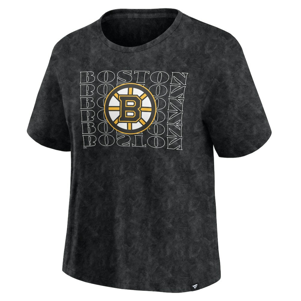 NHL Black Boston Bruins Fanatics Women's Faded Wash T-Shirt