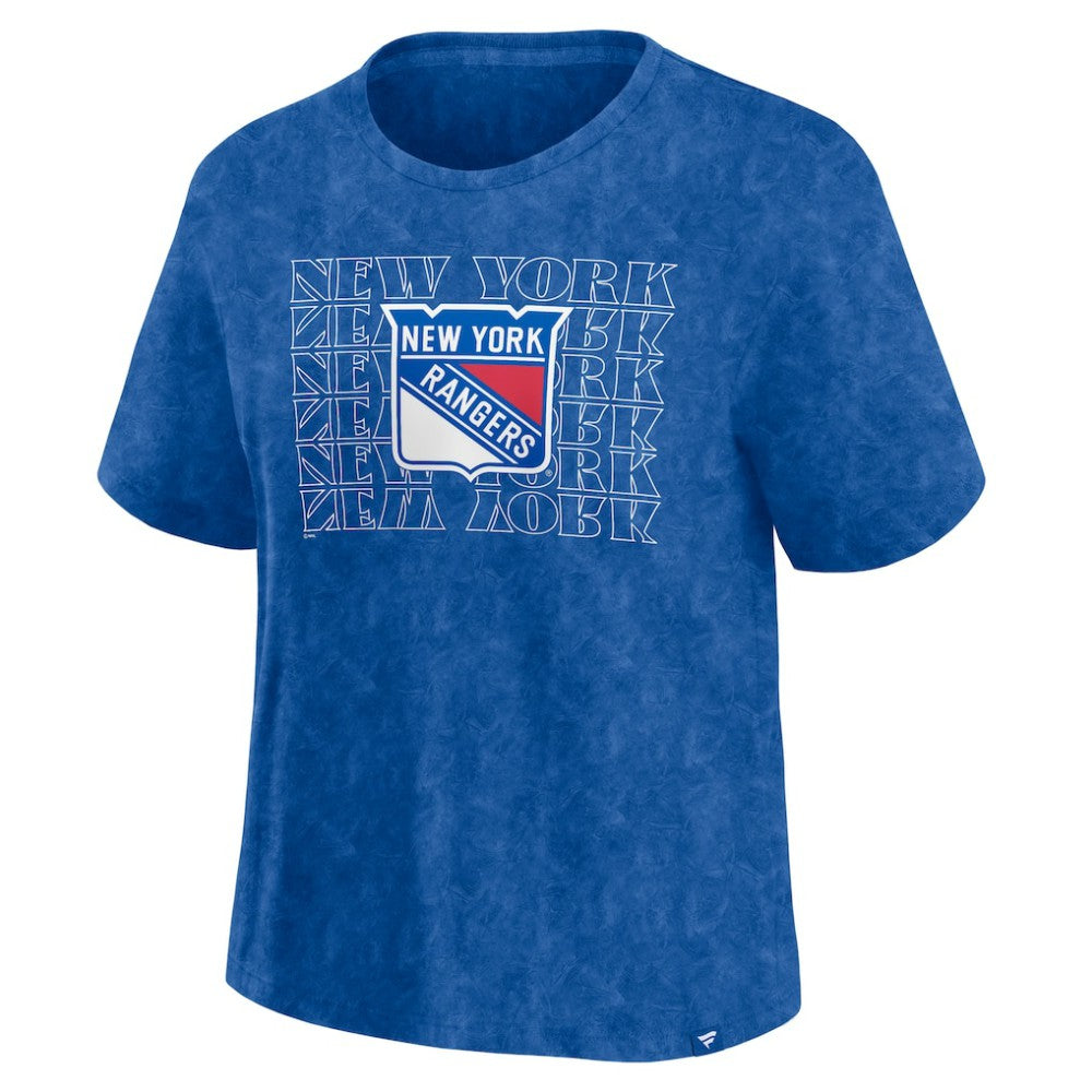 NHL Blue New York Rangers Fanatics Women's Faded Wash T-Shirt