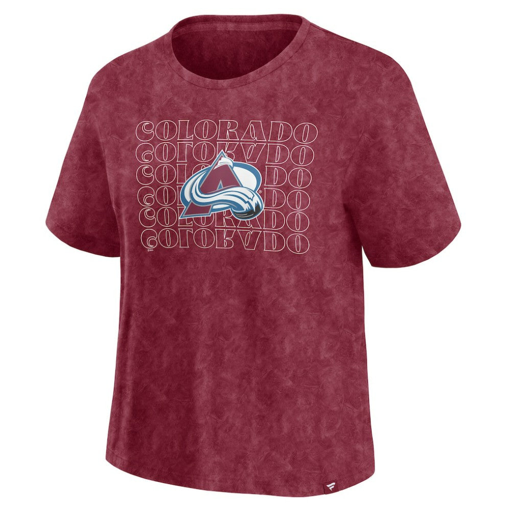 NHL Burgundy Colorado Avalanche Fanatics Women's Faded Wash T-Shirt