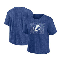 NHL Blue Tampa Bay Lightning Fanatics Women's Faded Wash T-Shirt