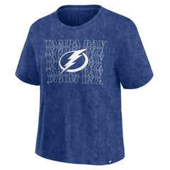 NHL Blue Tampa Bay Lightning Fanatics Women's Faded Wash T-Shirt