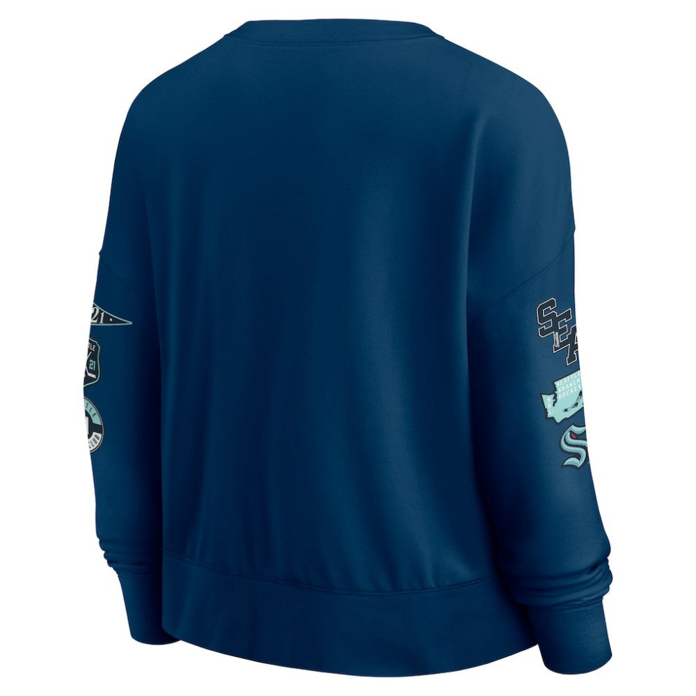 NHL Deep Sea Blue Seattle Kraken Fanatics Women's Go Team Pullover Sweatshirt
