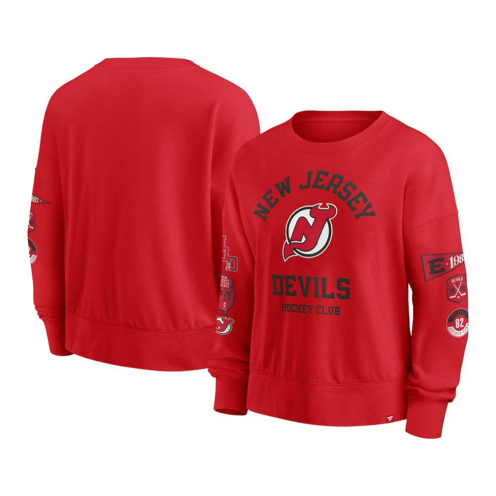 NHL Red New Jersey Devils Fanatics Women's Go Team Pullover Sweatshirt