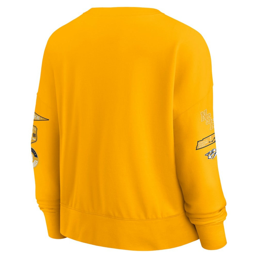 NHL Gold Nashville Predators Fanatics Women's Go Team Pullover Sweatshirt