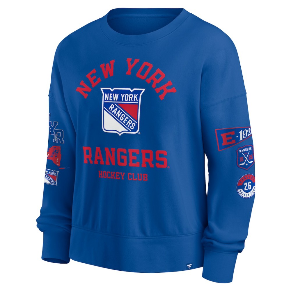 NHL Blue New York Rangers Fanatics Women's Go Team Pullover Sweatshirt