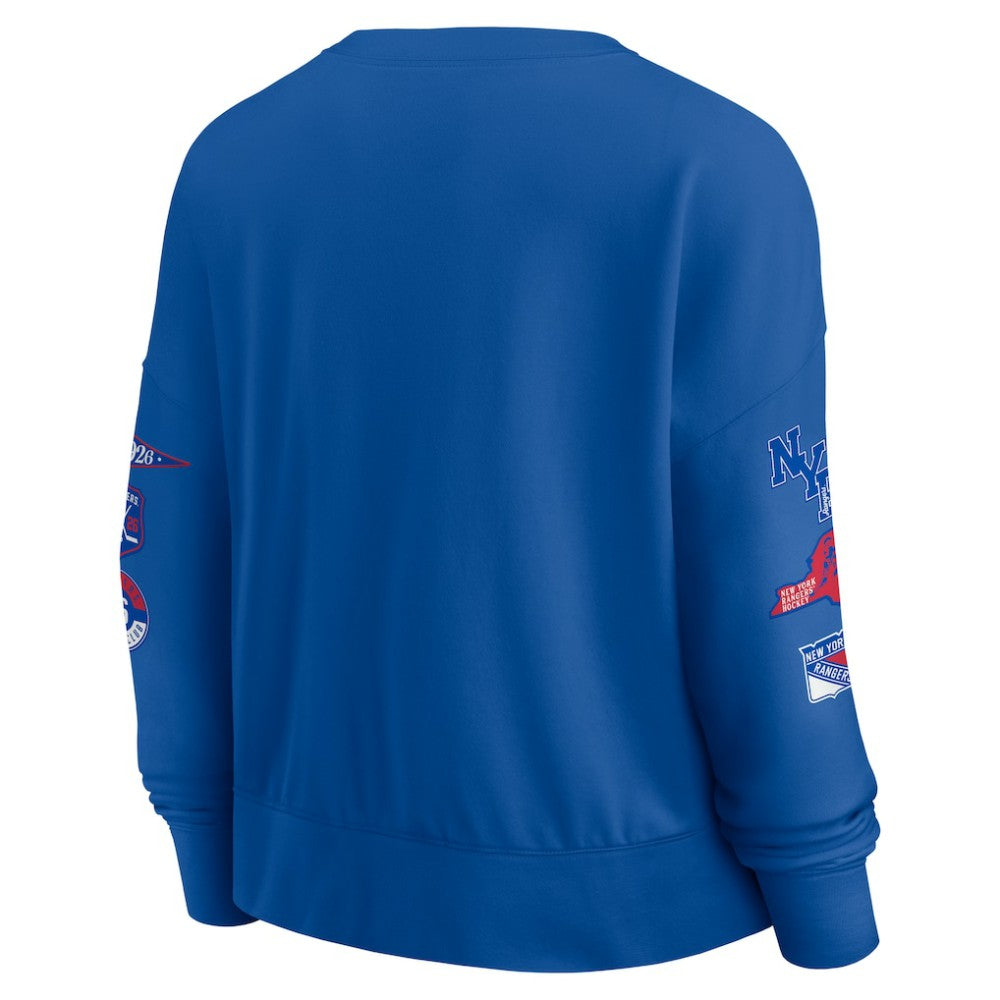 NHL Blue New York Rangers Fanatics Women's Go Team Pullover Sweatshirt