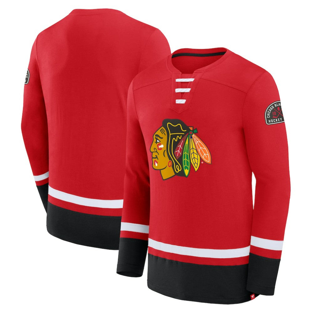 NHL Red Chicago Blackhawks Fanatics High Point Long Sleeve T-Shirt