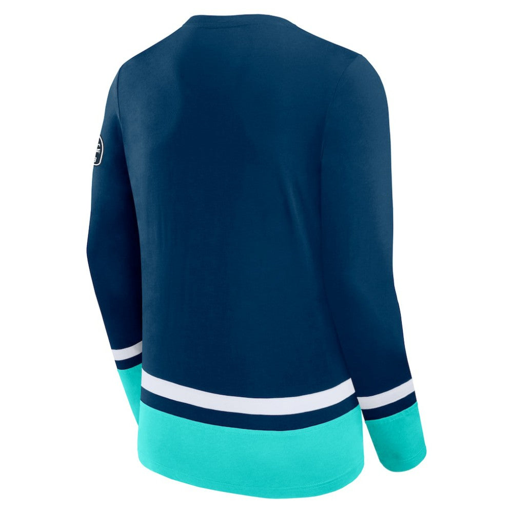 NHL Deep Sea Blue Seattle Kraken Fanatics High Point Long Sleeve T-Shirt