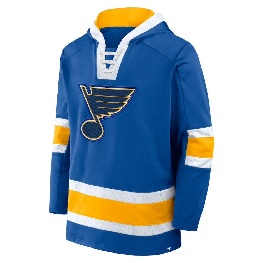 NHL Blue St. Louis Blues Fanatics Inside Line Fleece Pullover Hoodie- Blue