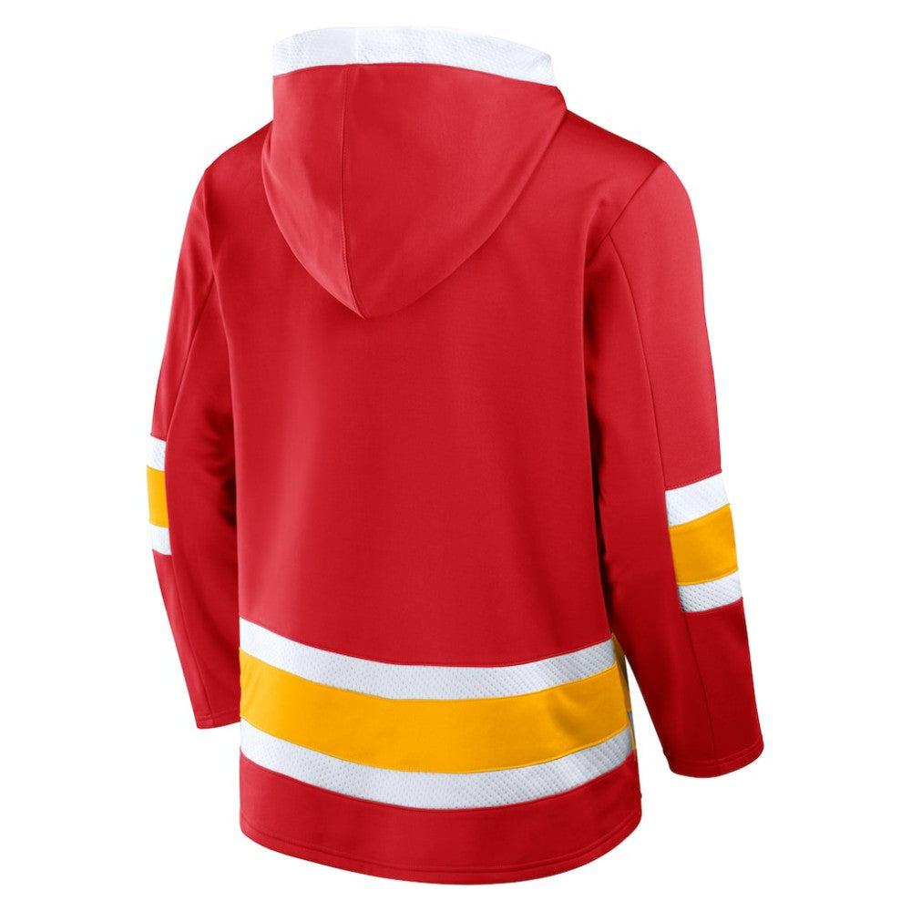 NHL Red Calgary Flames Fanatics Inside Line Fleece Pullover Hoodie- Red