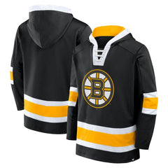 NHL Black Boston Bruins Fanatics Inside Line Fleece Pullover Hoodie- Black