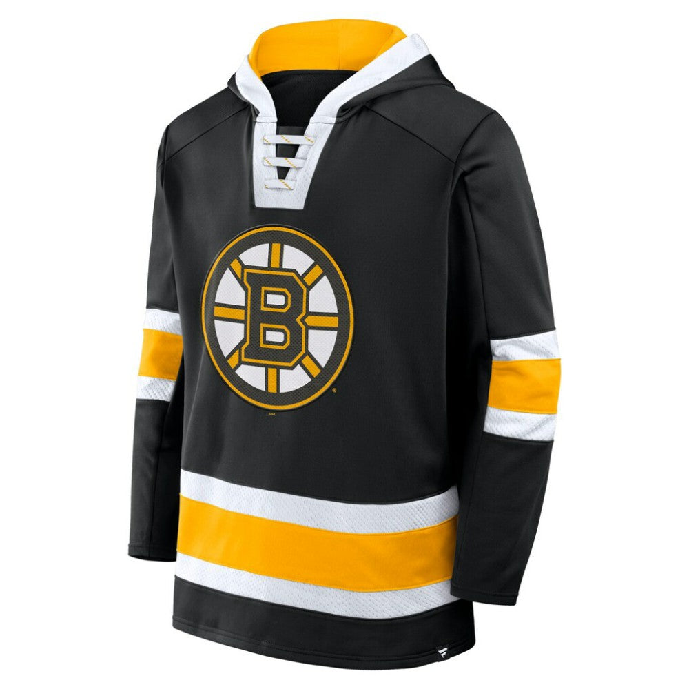 NHL Black Boston Bruins Fanatics Inside Line Fleece Pullover Hoodie- Black
