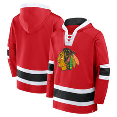NHL Red Chicago Blackhawks Fanatics Inside Line Fleece Pullover Hoodie- Red