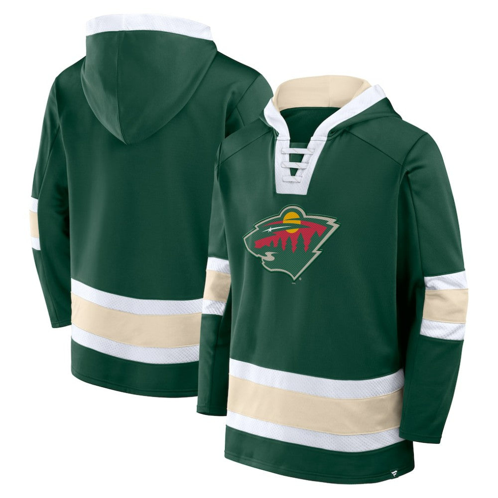 NHL Green Minnesota Wild Fanatics Inside Line Fleece Pullover Hoodie- Green