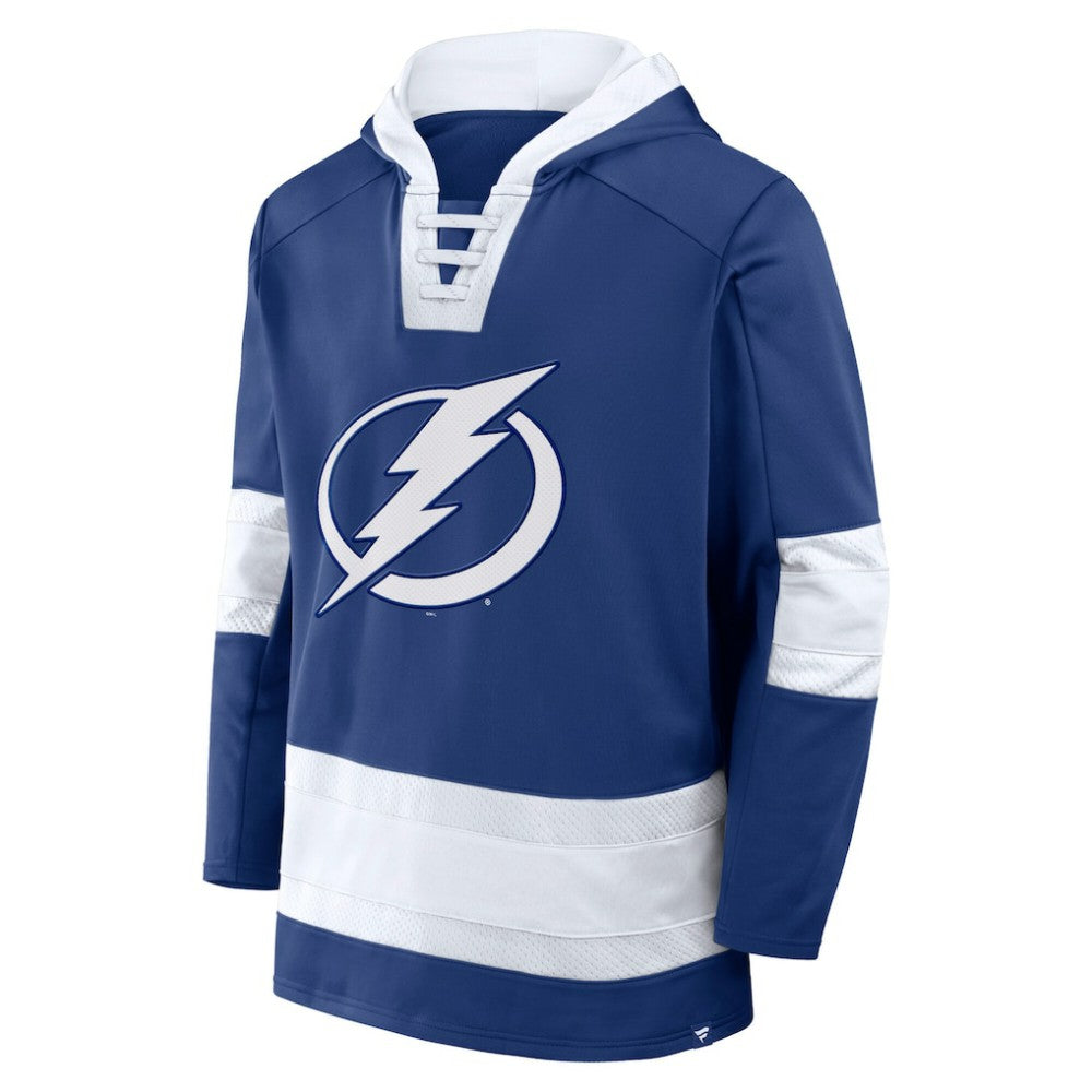 NHL Blue Tampa Bay Lightning Fanatics Inside Line Fleece Pullover Hoodie- Blue