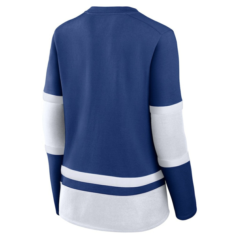 NHL Blue Tampa Bay Lightning Fanatics Women's Prime Time Lace-Up Long Sleeve T-Shirt