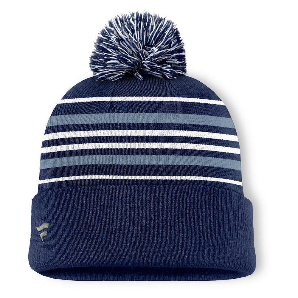 Fundamental Striped Cuffed Knit Hat with Pom - Dallas Cowboys