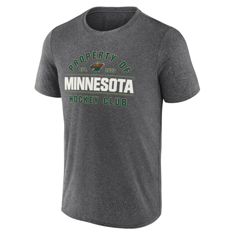 NHL Heather Charcoal Minnesota Wild Fanatics Property Of T-Shirt