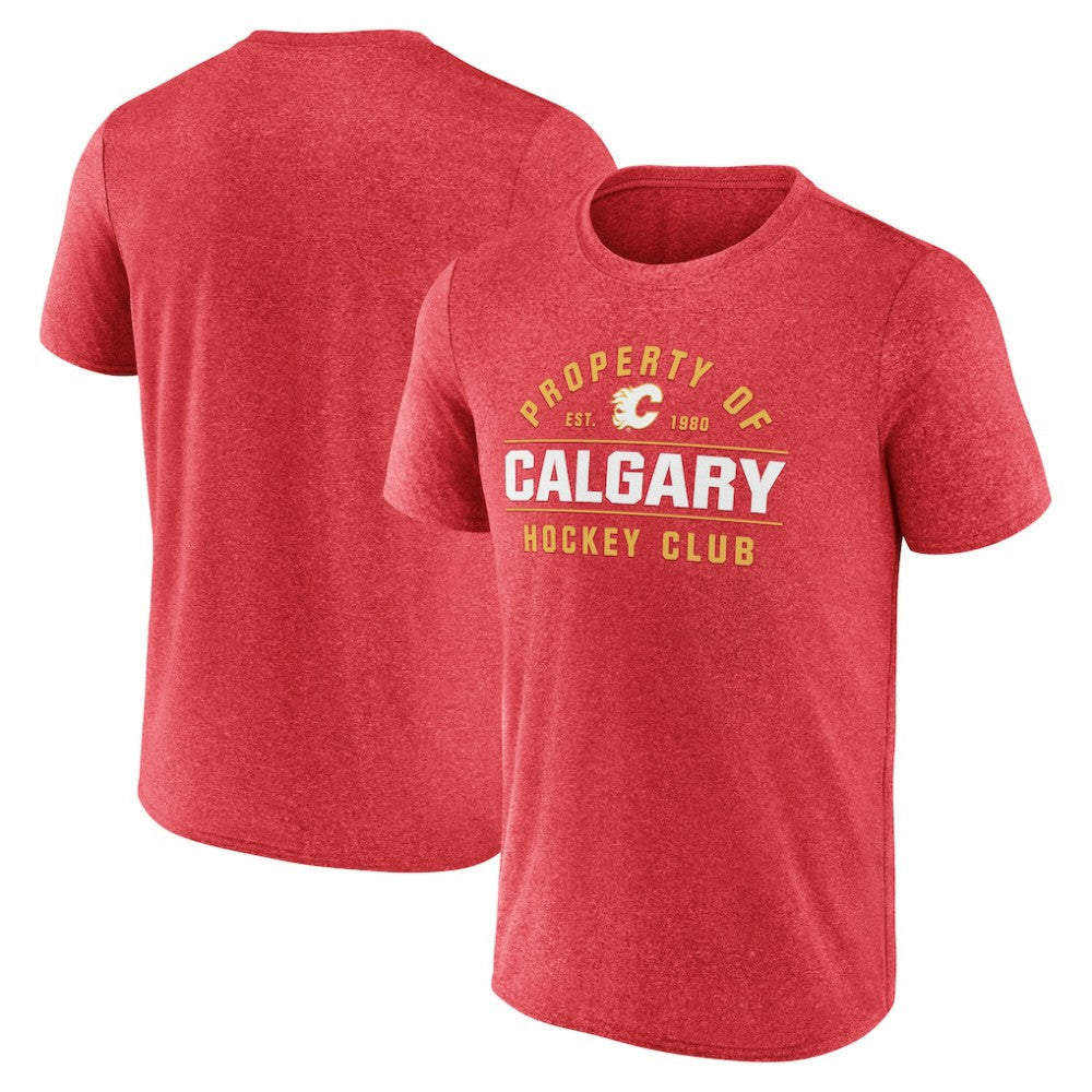 NHL Heather Red Calgary Flames Fanatics Property Of T-Shirt
