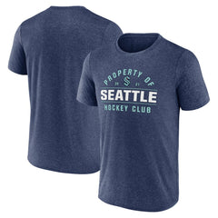 NHL Heather Deep Sea Blue Seattle Kraken Fanatics Property Of T-Shirt