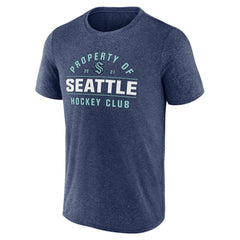 NHL Heather Deep Sea Blue Seattle Kraken Fanatics Property Of T-Shirt