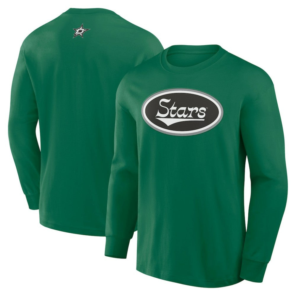 NHL Kelly Green Dallas Stars Fanatics Rewind Long Sleeve T-Shirt