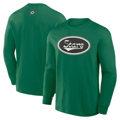 NHL Kelly Green Dallas Stars Fanatics Rewind Long Sleeve T-Shirt