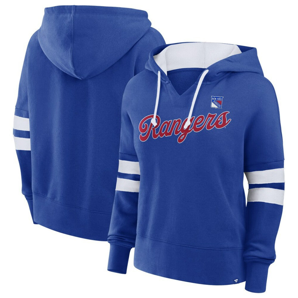 NHL Blue New York Rangers Fanatics Women's Oversized Seize Pullover Hoodie
