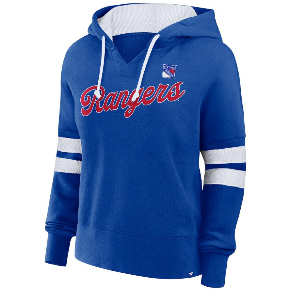 NHL Blue New York Rangers Fanatics Women's Oversized Seize Pullover Hoodie