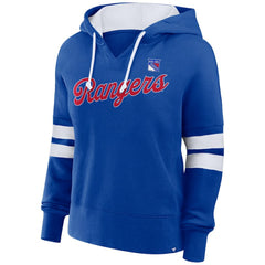 NHL Blue New York Rangers Fanatics Women's Oversized Seize Pullover Hoodie