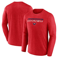 NHL Heather Red Washington Capitals Fanatics Transition Long Sleeve T-Shirt