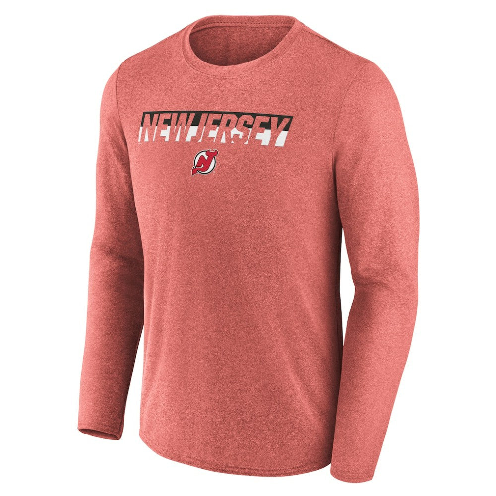NHL Heather Red New Jersey Devils Fanatics Transition Long Sleeve T-Shirt