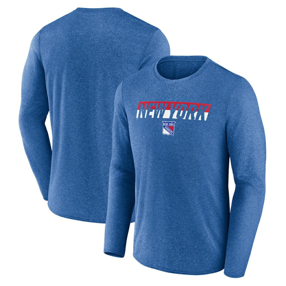 NHL Heather Blue New York Rangers Fanatics Transition Long Sleeve T-Shirt
