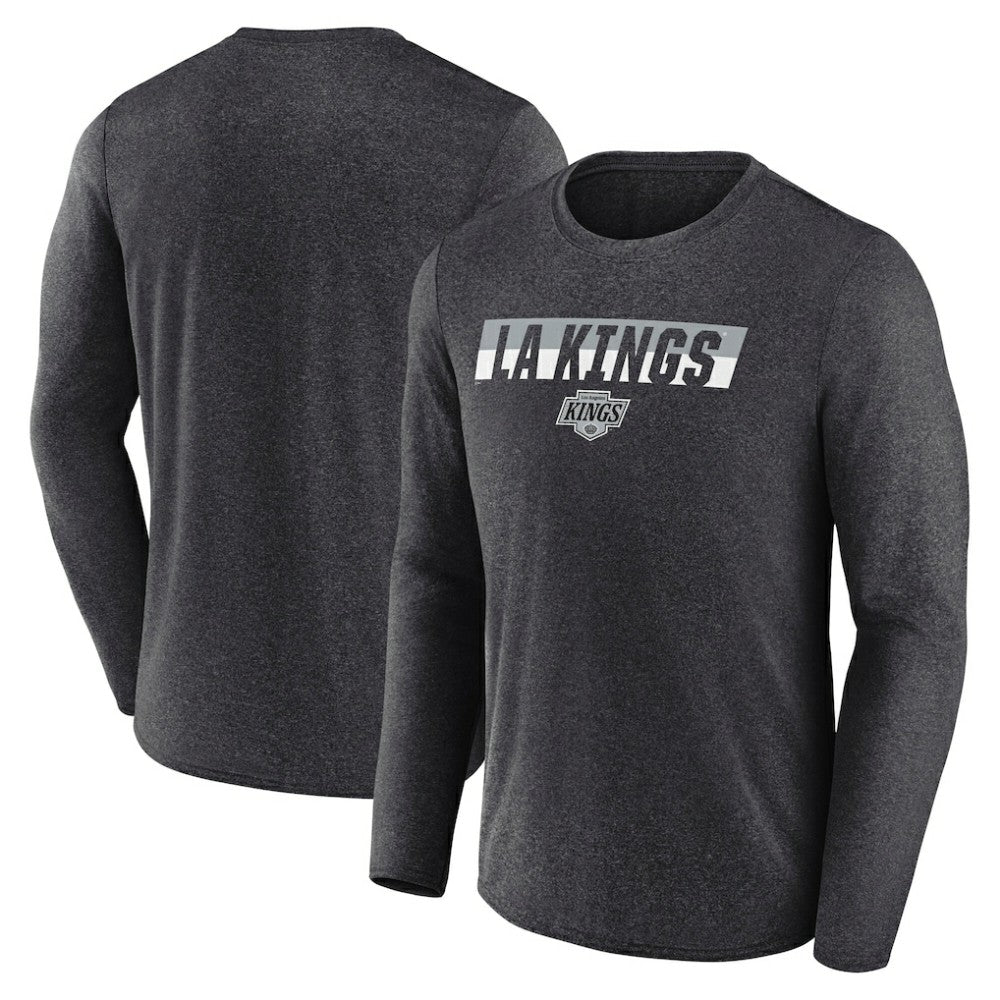 NHL Heather Charcoal Los Angeles Kings Fanatics Transition Long Sleeve T-Shirt