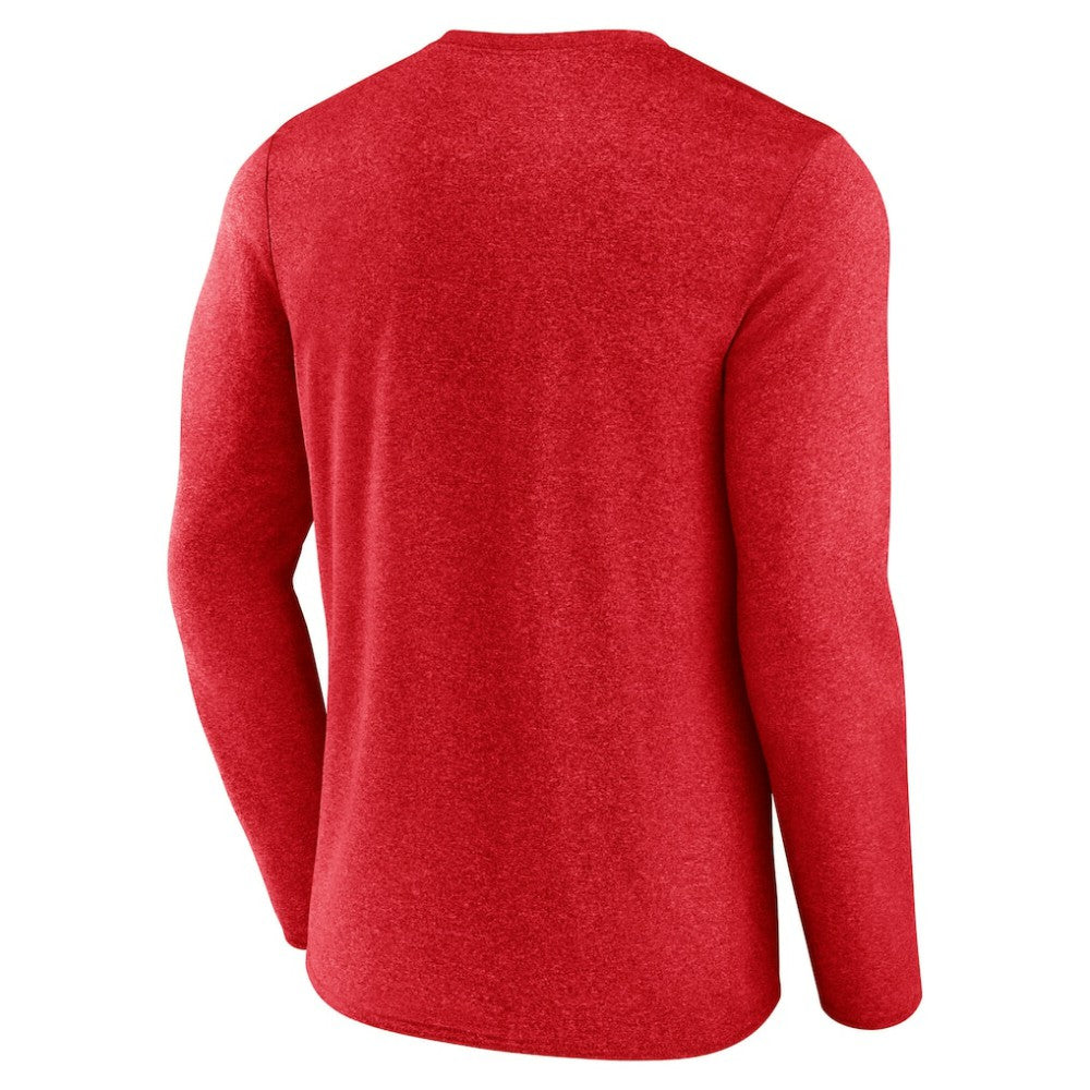 NHL Heather Red Calgary Flames Fanatics Transition Long Sleeve T-Shirt