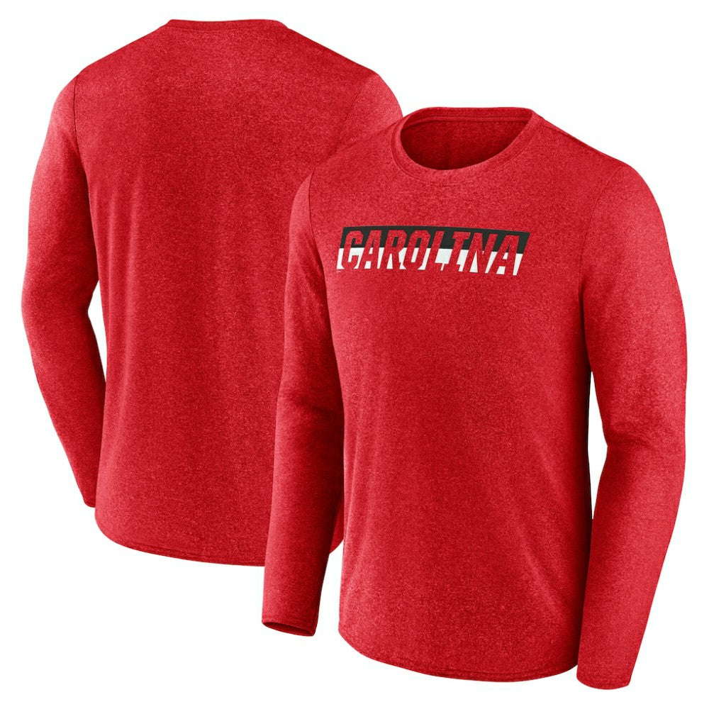 NHL Heather Red Carolina Hurricanes Fanatics Transition Long Sleeve T-Shirt